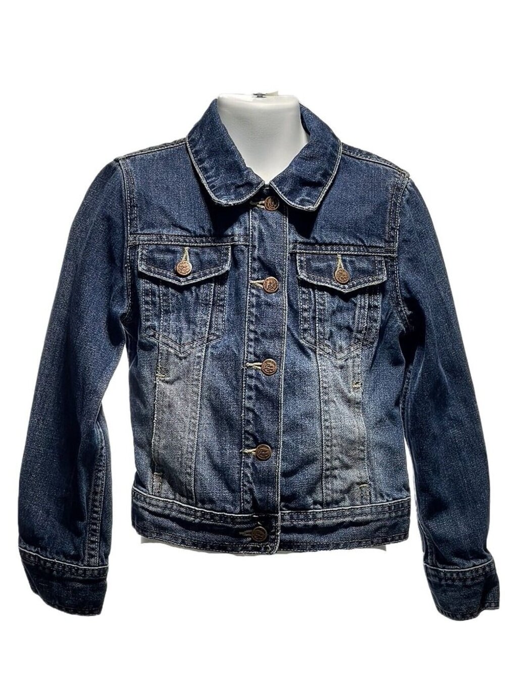 Gap Kids Denim Jacket S Blue Button-Down Classic Style
